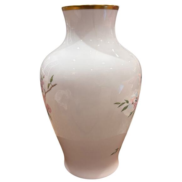 Vintage Handcrafted Edward Marshall Boehm Tranquility Vase Doves Floral Gold Rim - Picture 6 of 11